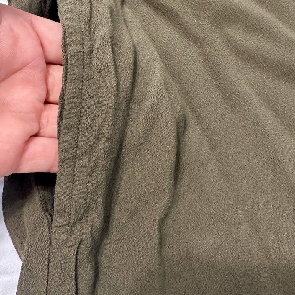 Madewell Green Olive Mini Dress V-Neck Button Back Size S - Picture 8 of 14